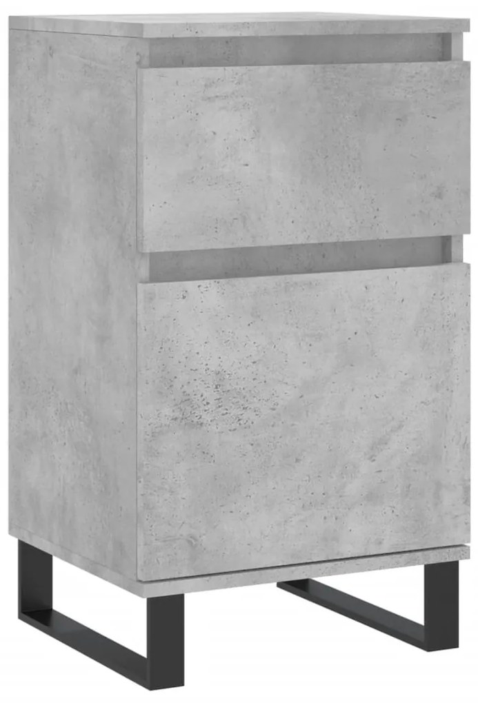 Credenze 2 pz grigio cemento 40x35x70 cm in legno multistrato