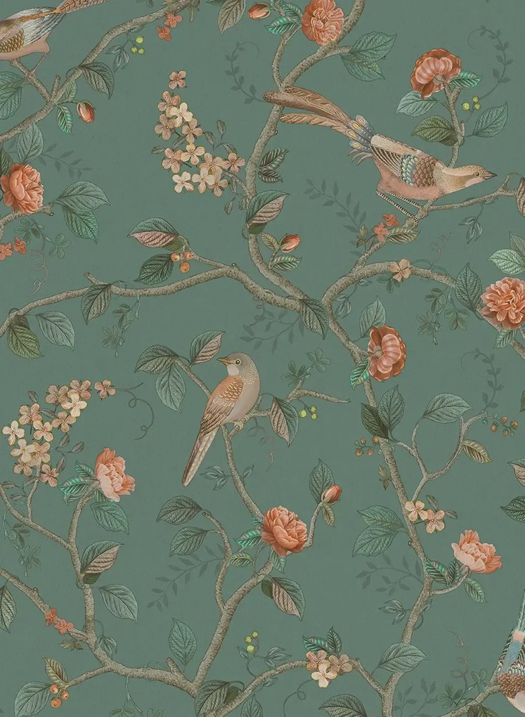 Eijffinger Carta da parati Good Nightingale - Petrol