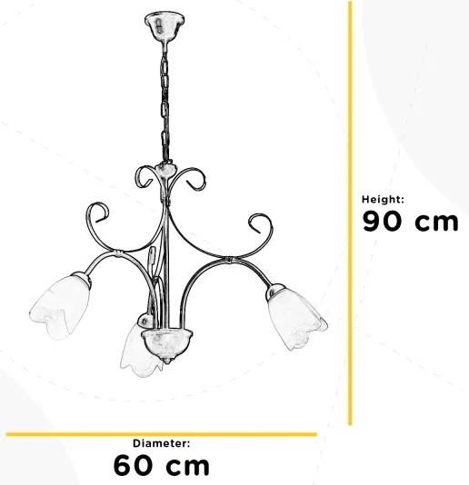 ONLI - Lampadario a sospensione con catena ODINO 3xE14/6W/230V
