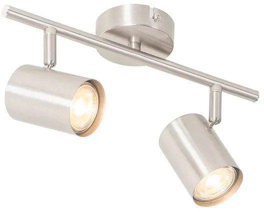 Plafoniera moderna in acciaio a 2 luci regolabile - Jeana