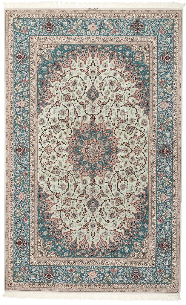 Isfahan Tappeto 210 x 330 (Iran) Annodato A Mano