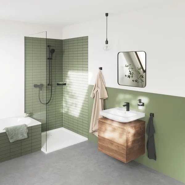 GROHE 411062430 - Mensola angolare per doccia ESSENTIALS 250 × 250 mm nera