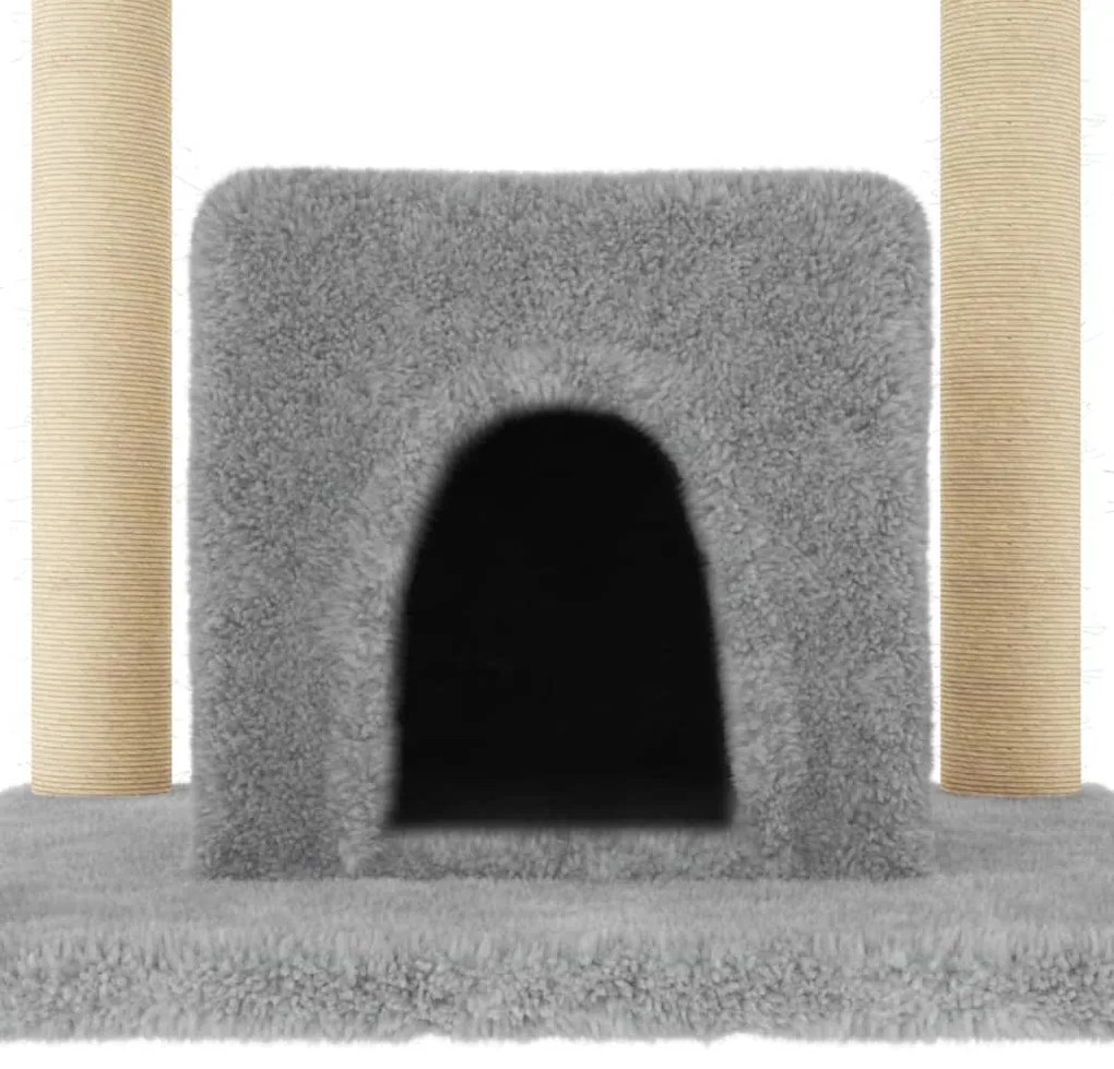 Albero per gatti con tiragraffi in sisal grigio chiaro 154 cm