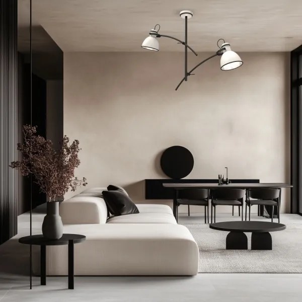 Lampadario a stelo ZUMBA 2xE27/60W/230V bianco/nero