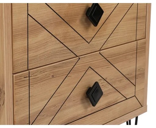 Comodino LUNA 55x50 cm marrone/nero