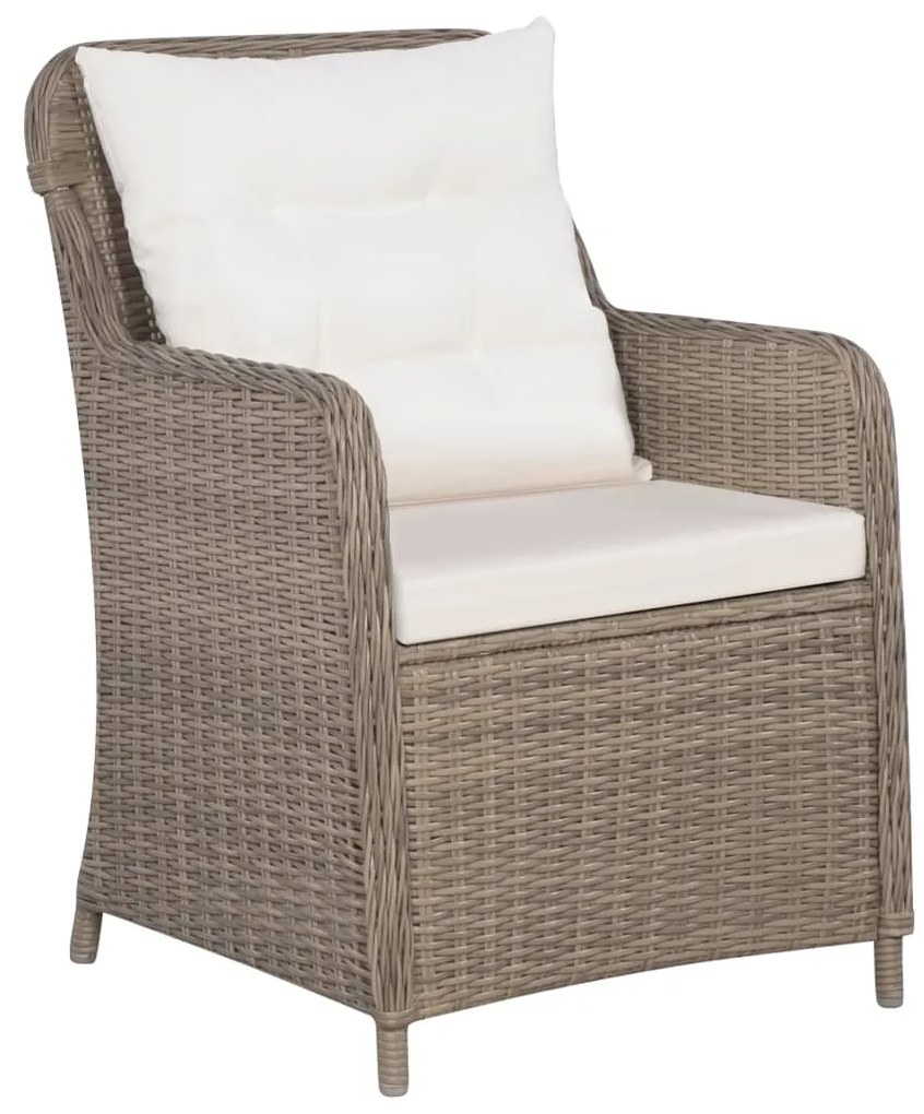 Set mobili da pranzo per giardino 9 pz marrone