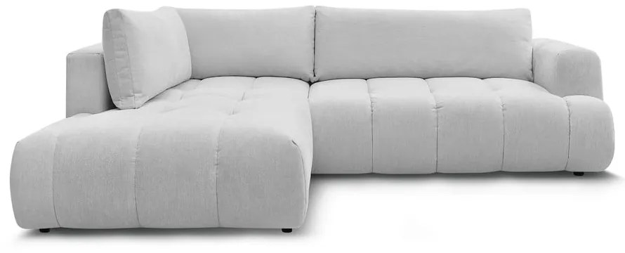 Divano angolare grigio chiaro allungabile e con contenitore (penisola a sinistra/a L) Fuji – Bobochic Paris
