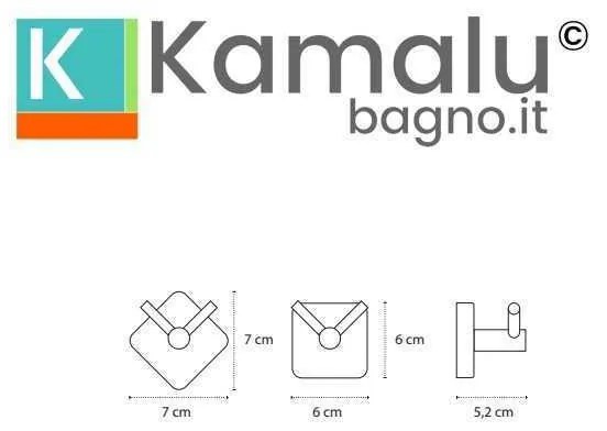 Kamalu - appendino doppio gancio in acciaio inox finitura bianca opaca| clode-b