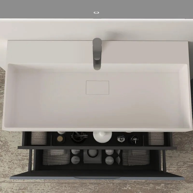 Mobile da bagno sottolavabo Cortina L90 X P45 X H 79cm, cannettato, blu avio