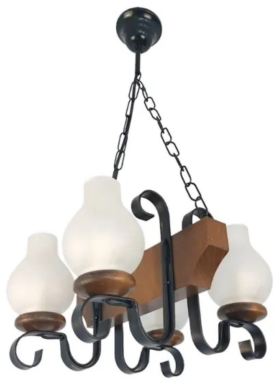 Brilagi - Lampadario a sospensione con catena QUEEN 4xE14/40W/230V faggio/noce