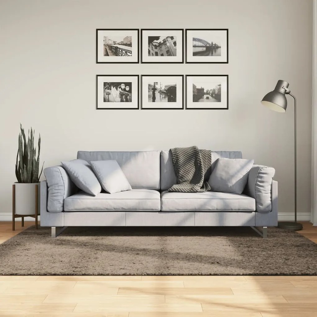 Tappeto A Pelo Lucido Lungo Istan Effetto Grigio 140x200 Cm /