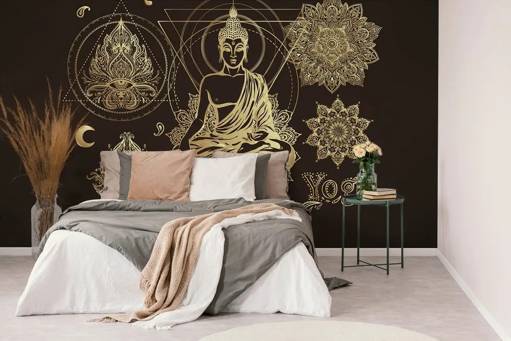 Carta da parati – Buddha dorato meditativo