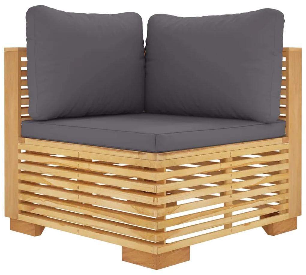 Set divani da giardino 11 pz con cuscini legno massello di teak