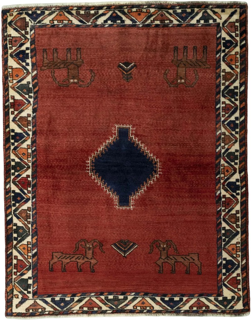 Gabbeh Tappeto persiano 190 x 150 Rosso (Iran) Annodato A Mano