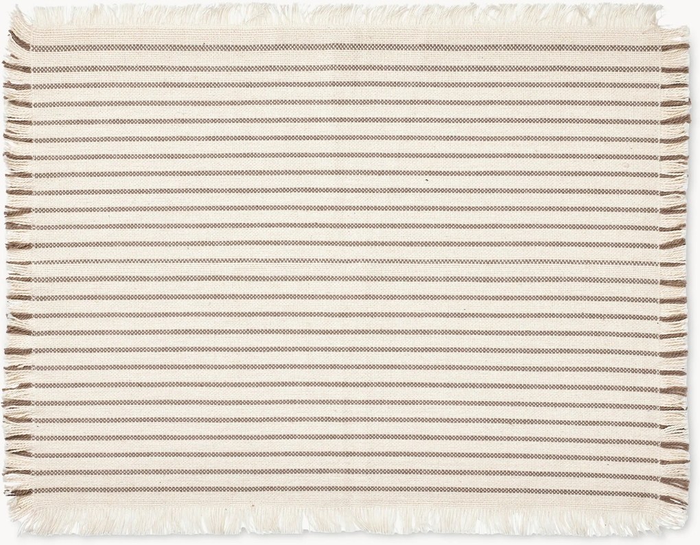 Set di 2 tovagliette in cotone con frange Elouise