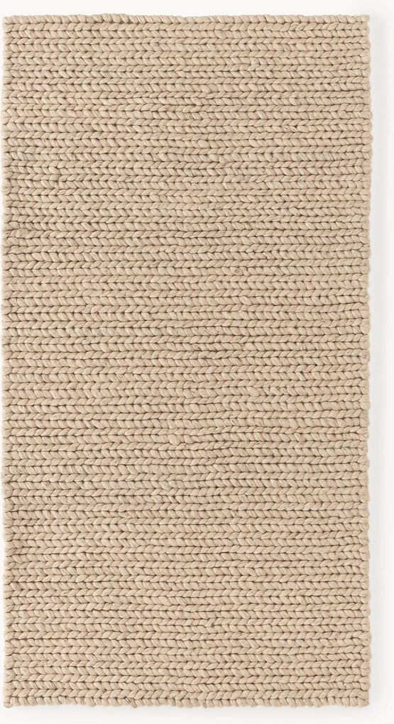 Tappeto in lana fatto a mano con struttura intrecciata Bruna