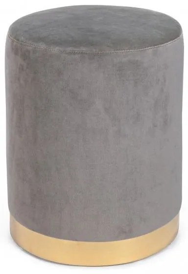 Andrea Bizzotto Lucilla Pouf sgabello stile glamour effetto velluto grigio