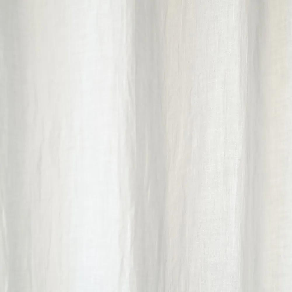 Tenda leggera in lino bianco con passanti Daytime, 250 x 130 cm White - Linen Tales