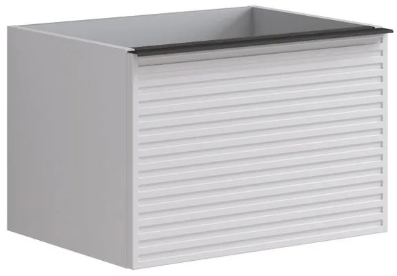 Mobile da bagno sotto lavabo Pixel stripes bianco e maniglia alluminio nero laccato opaco L 60 x H 40 x P 45.5 cm 1 cassetto, lavabo non incluso