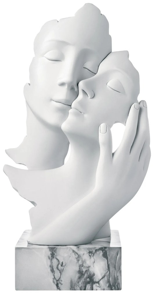 Bongelli preziosi statua moderna scultura Coppia Face h 34 BIANCO MARMO