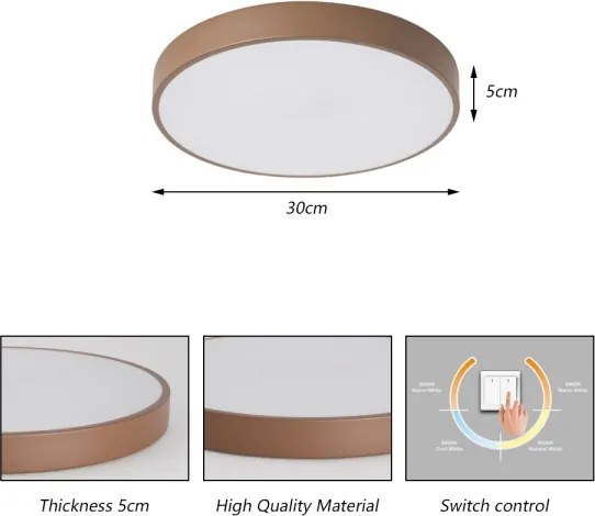 Brilagi - Plafoniera LED POOL LED/36W/230V 3000/4000/6000K 30 cm marrone