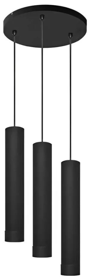 Lampadario a sospensione con filo KARADON 3xGU10/30W/230V nero