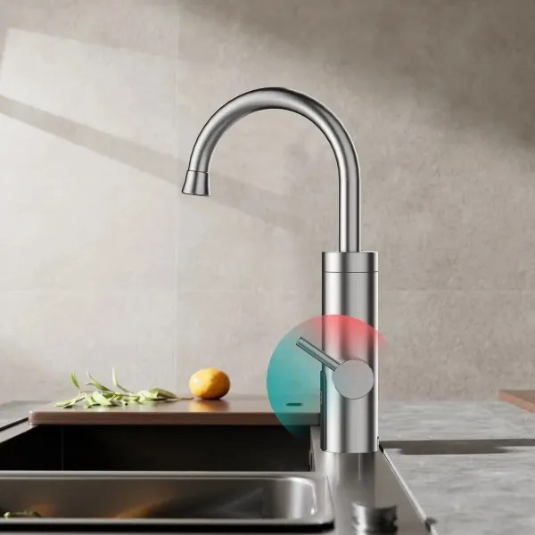 Scaldabagno istantaneo con LED display 3000W/230V IPX4 acciaio inossidabile