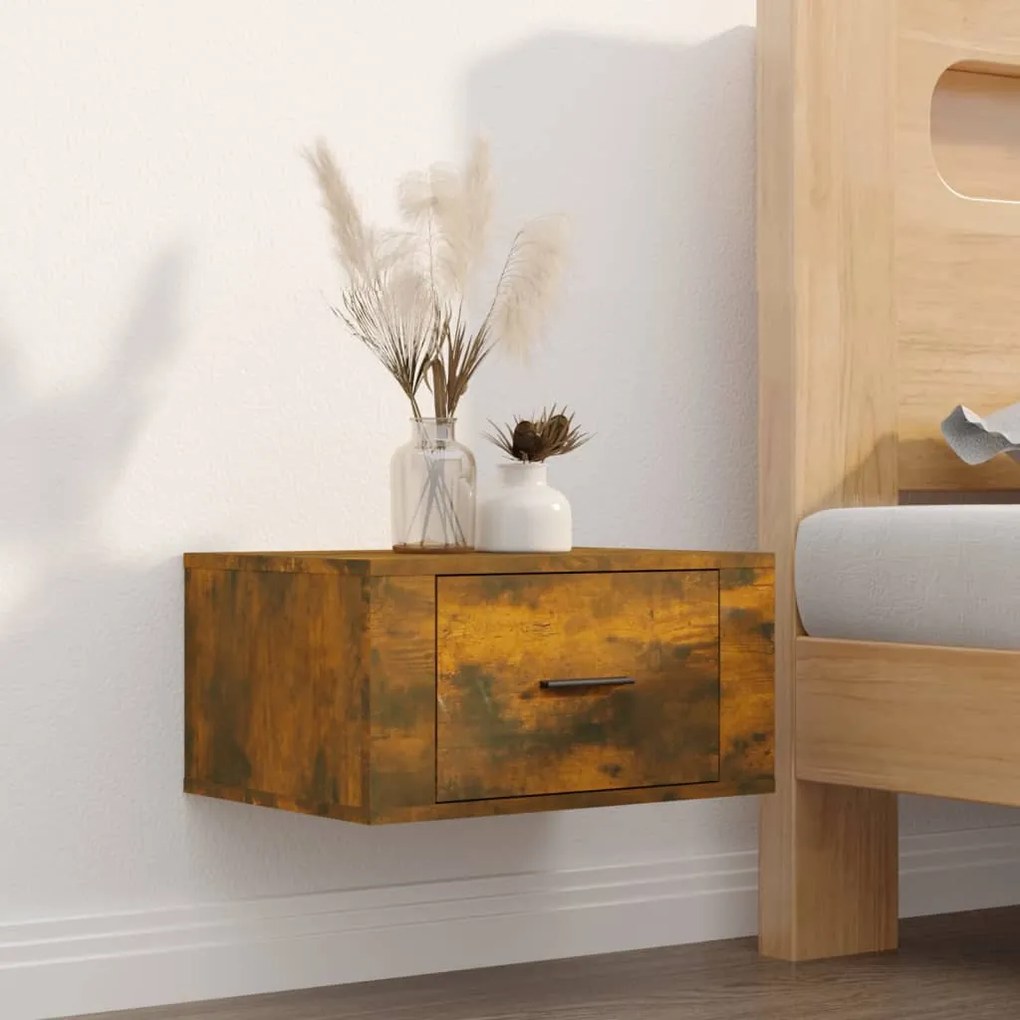 Comodino A Muro Rovere Fumo 50x36x25 Cm /