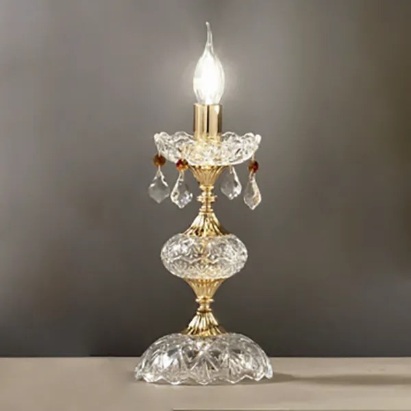 Lampada da tavolo DALLAS a candela Oro 16x34 cm