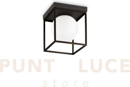 Lingotto lampadario da soffitto nero sfera bianca 1 luce attacco e14