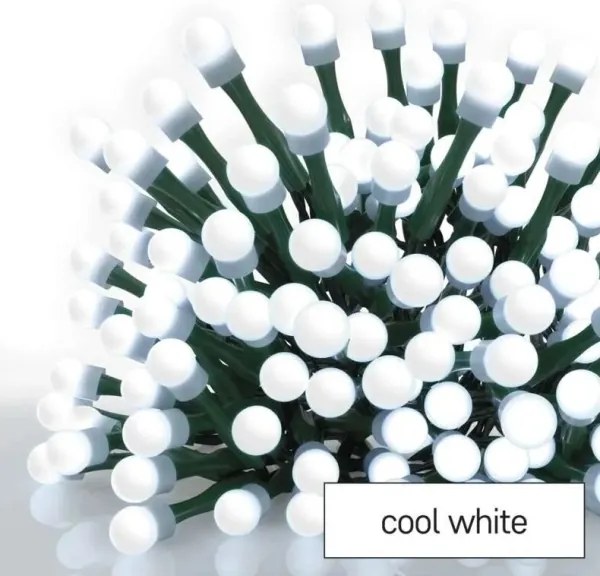 Catena di luci natalizie LED per esterni, 80 LED/8 funzioni, 13 m, bianco freddo, IP44