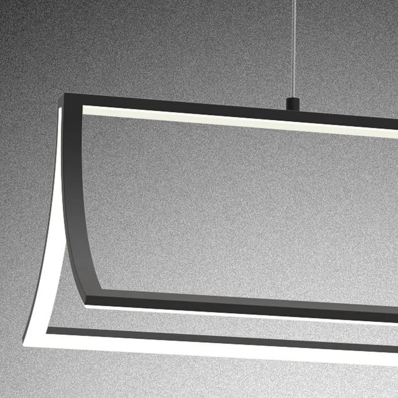 Lampadario LED design Opera nero, luce naturale 3650 lumen, NOVECENTO