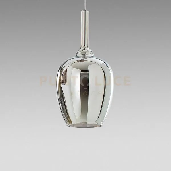 Ofelia s/10 - vetro cromo specchiato e portalampada bianco 1 luce a...