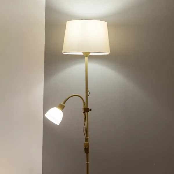 Brilagi - Lampada da terra CERIA 1xE27/100W/230V + 1xE14/25W oro/beige