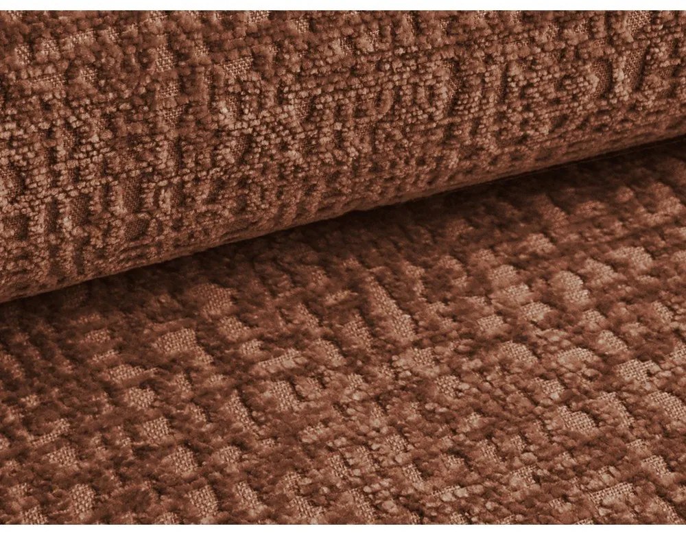 Divano angolare color mattone allungabile/con contenitore (con penisola a sinistra) Kalena – Makamii