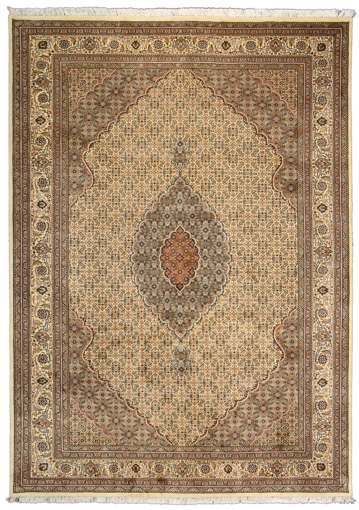 Tabriz Tappeto orientale 250x350 Beige (Indian) Annodato A Mano