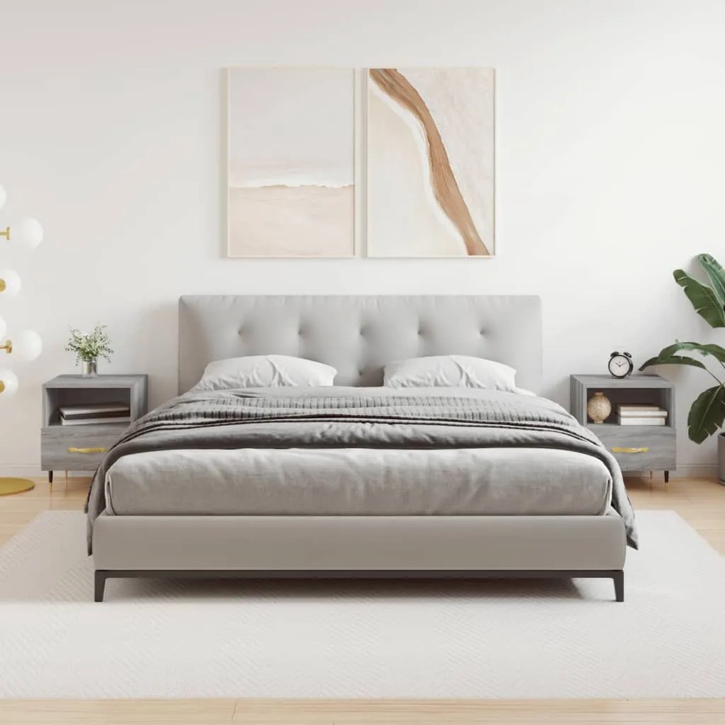 Comodini 2 Pz Grigio Sonoma 40x35x47,5 Cm İn Legno Multistrato /