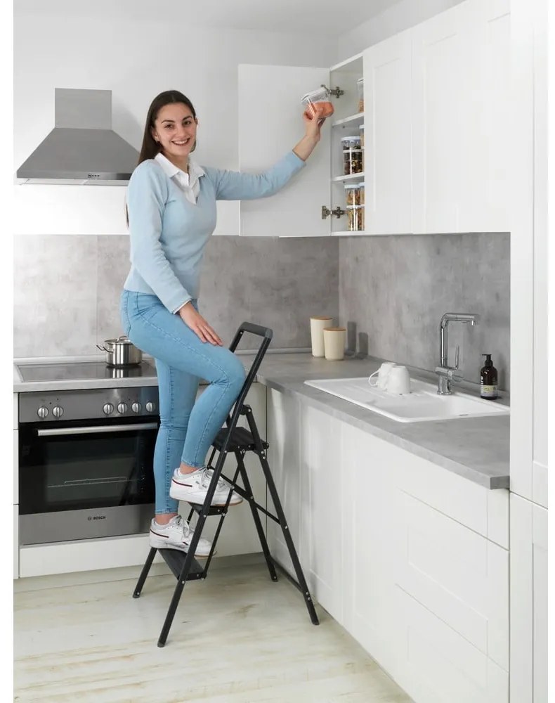 Gradini compatti neri, altezza 114,5 cm - Wenko