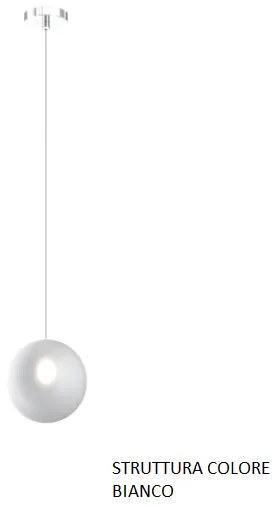 Sospensione bianco 1 luce vetro bianco fog 1184bi-s1-bf