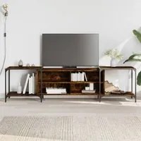 Mobile Porta TV Rovere Fumo 203x37x50 cm in Legno Multistratocod mxl 85451