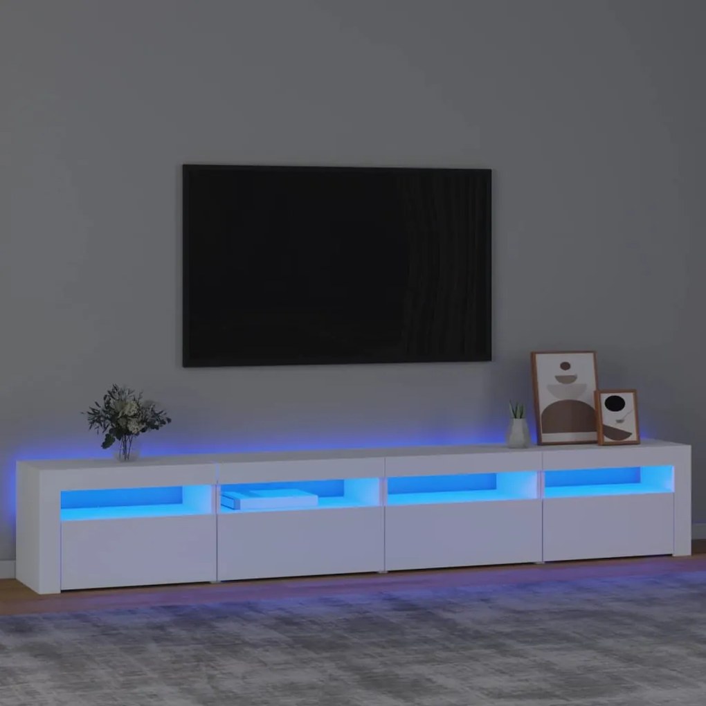 Mobile Porta Tv Con Luci Led Bianco 240x35x40 Cm /