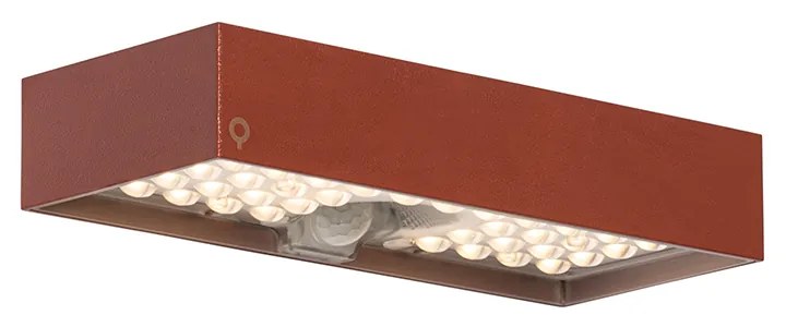 Lampada da parete per esterni rossa con luce dimmerabile e sensore solare - Kayo
