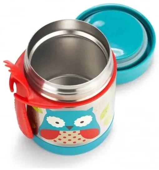 Skip Hop - Contenitore termico per alimenti con cucchiaio/forchetta ZOO 325 ml gufo