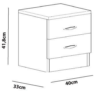 Comodino SINE 42x40 cm bianco
