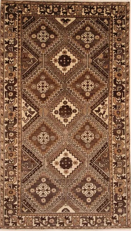 Gashghai Tappeto 230 x 130 Beige (Iran) Annodato A Mano