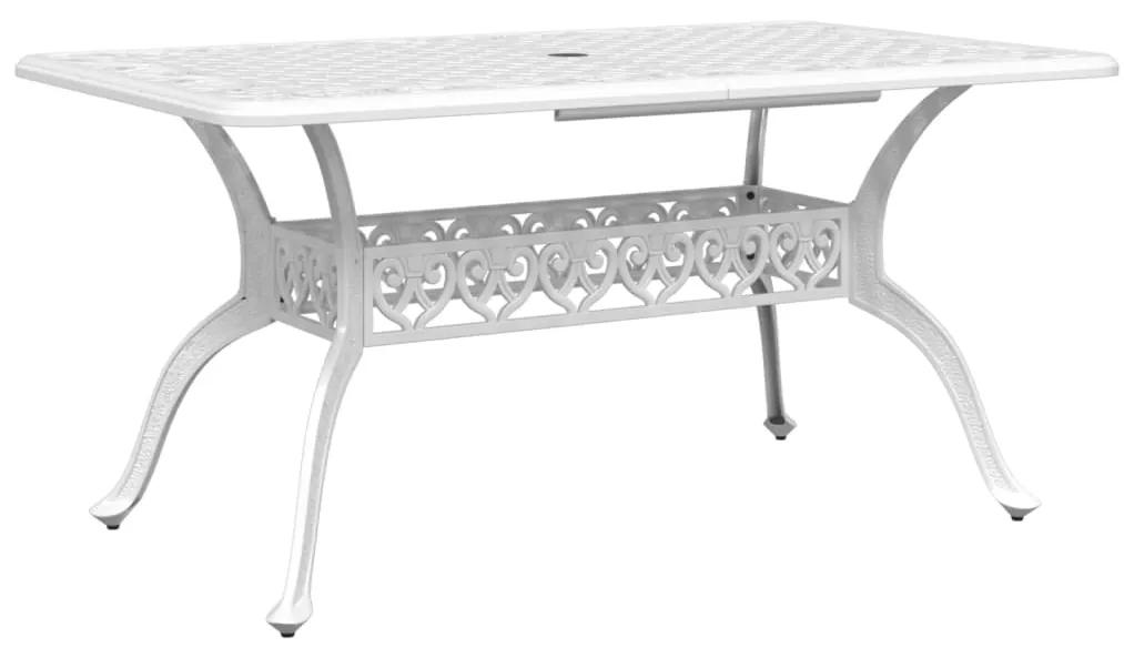 Tavolo da giardino bianco 150x90x72 cm in alluminio pressofuso