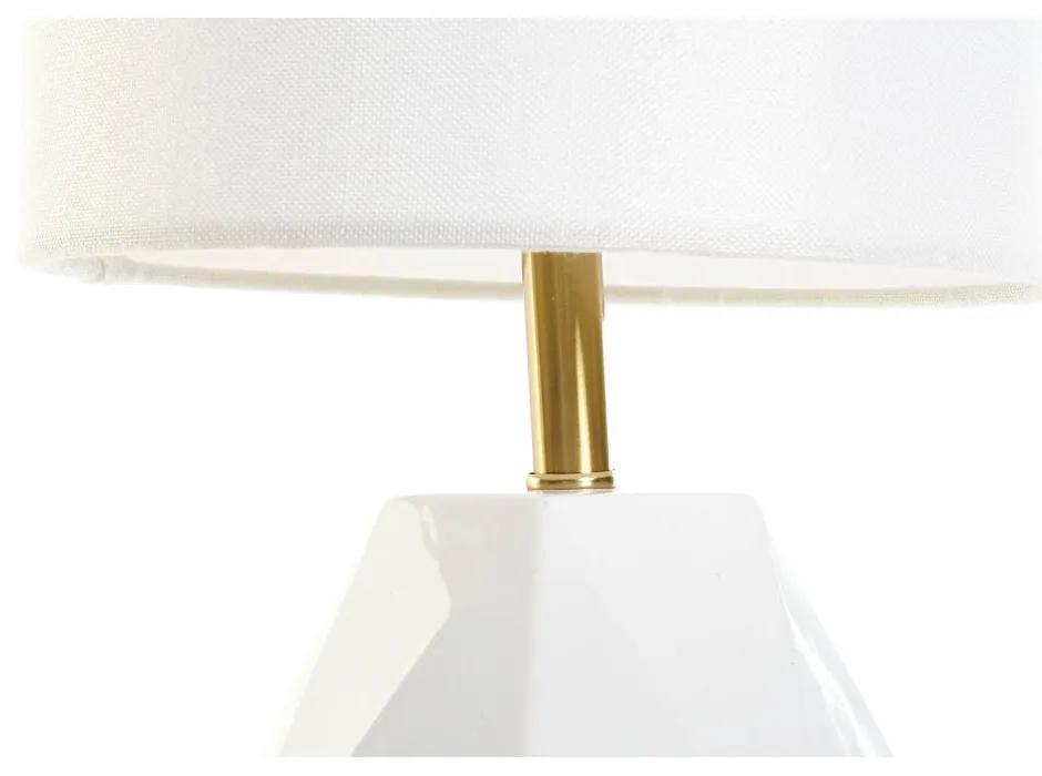 Lampada da Tavolo DKD Home Decor Bianco Poliestere Metallo Ceramica 220 V Dorato 50 W