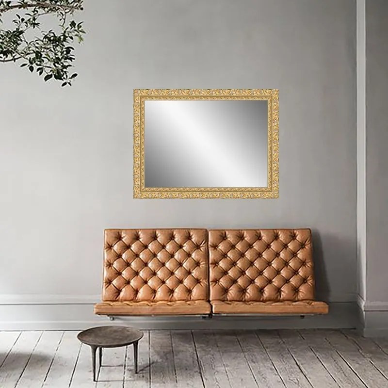 Specchio Foglia rettangolare in legno oro 70 x 50 cm