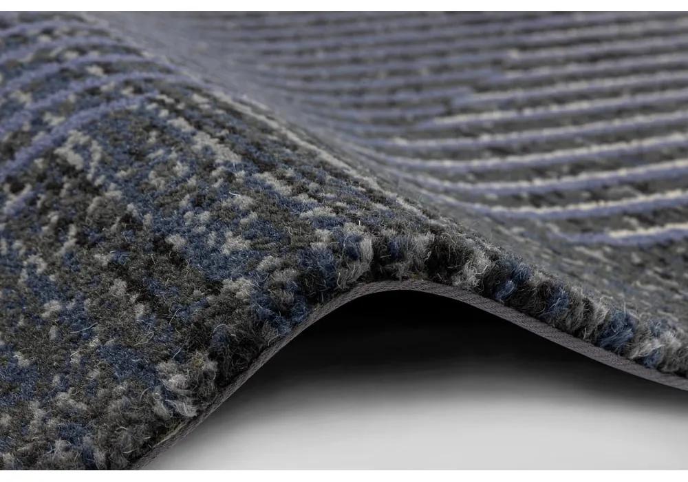 Tappeto in lana blu scuro 100x180 cm Shades - Agnella