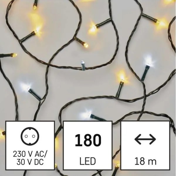 Catena LED da esterno natalizia 180xLED/23m IP44 bianco caldo/freddo
